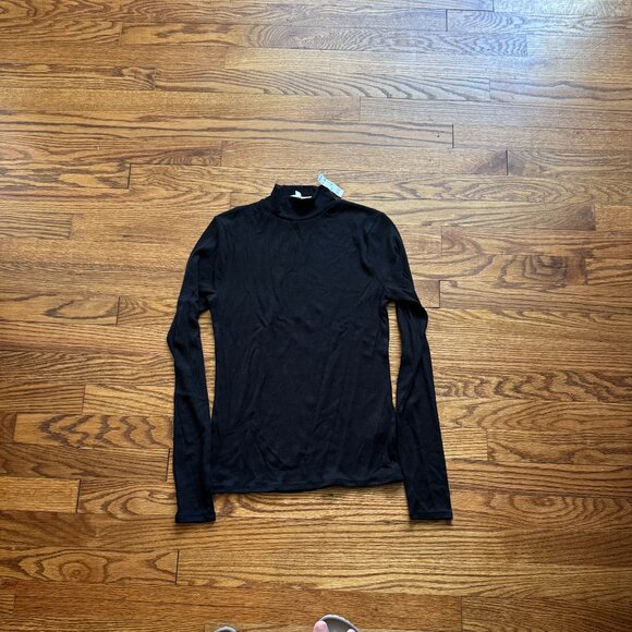 Madewell Drapey Rib Long-Sleeve Mockneck Top, Size Small - Picture 2 of 6